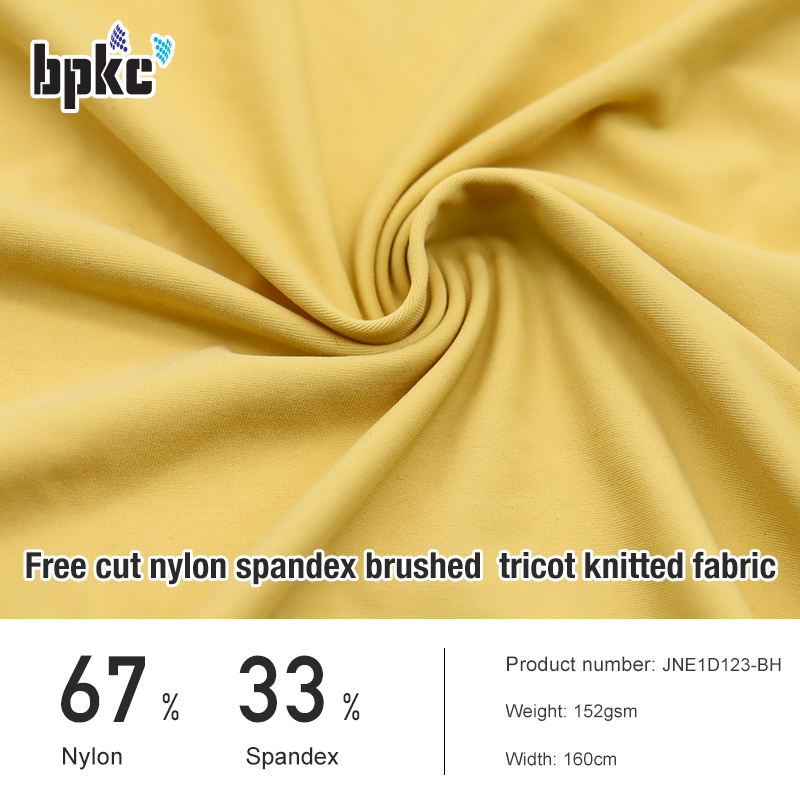 Free cut nylon spandex brushed  tricot knitted fabric factory